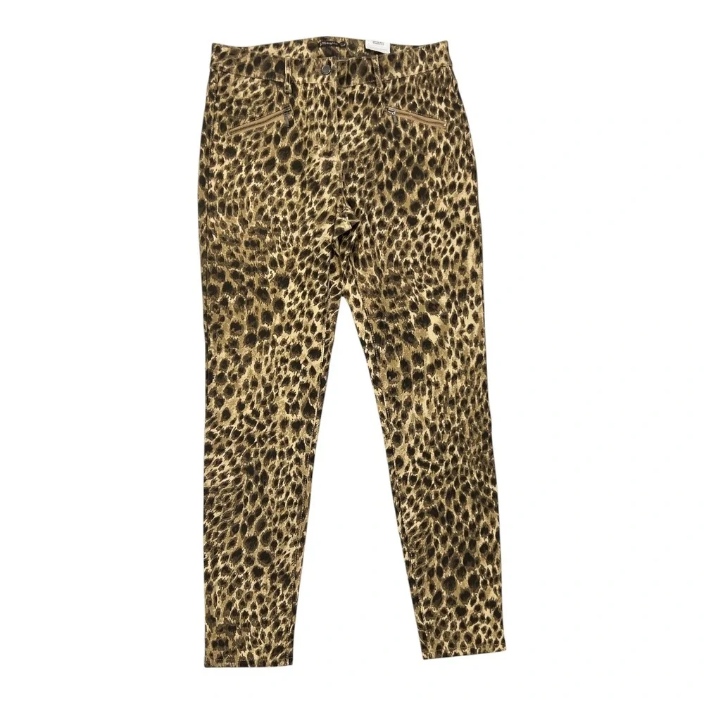 J. McLaughlin Baxter Leopard Print Pants 6 Mob Wife Quiet Luxe Rockstar Chic